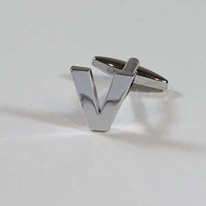 Gemelli Cufflink Letter V 100% Ottone